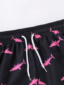 男童全身印花休闲系带沙滩短裤 - 彩色 - 查看 6