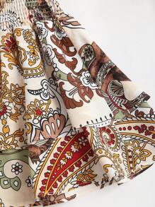 Sweetra Bộ đồ hai mảnh thêu họa tiết da báo và chân váy nhiều lớp Y2K Outfit - Màu be - Xem 7