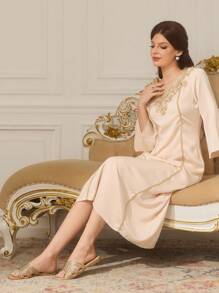 CUCCOO TILAWA Women's Fashion Square Toe 2 Straps Buckle Weaved Flat Sandals - Apricot - View 3