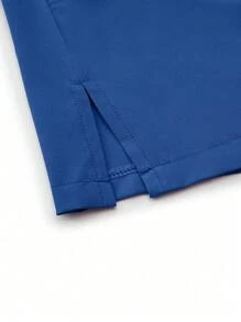 TaskEZ 制服套装短袖 V 领上衣和裤子，纯色手术服套装 - 寶藍色 - 查看 7