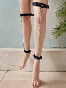 Spicy Aura Women's Fashionable Sexy Adjustable Anklet Decoration - Black - View 3