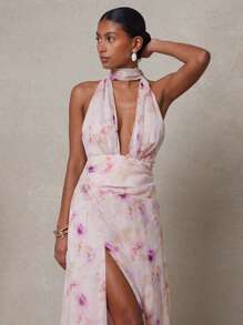 L'Amorae Váy hở vai gợi cảm cổ sâu nhuộm loang cho kỳ nghỉ dưỡng của phụ nữ - Nhiều màu - Xem 3