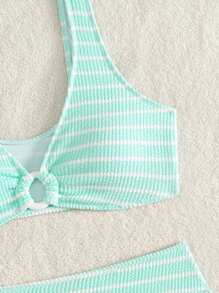 Swim Vcay Conjunto de bikini a rayas para vacaciones en la playa