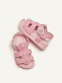Cozy Pixies 1 par de sandalias planas casuales con cierre de para niñas pequeñas, de estilo princesa, suave suela, fashionables y versátiles, para verano