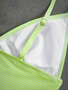 Swim Mod 女士条纹休闲吊带分体泳衣套装，夏季度假