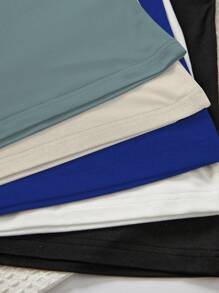 SHEIN 5pcs/Set Tween Boy Comfortable Casual Sleeveless Basic Tank Top Undershirt