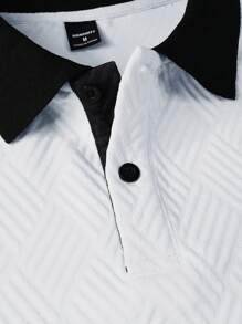 Manfinity Mode 男士提花印花短袖 Polo 衫，夏季时尚