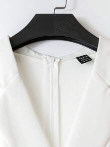 Franclia Bộ đồ liền thân ống rộng không tay ve loang màu trơn đơn sắc thường ngày dành cho nữ - trắng - Xem 3