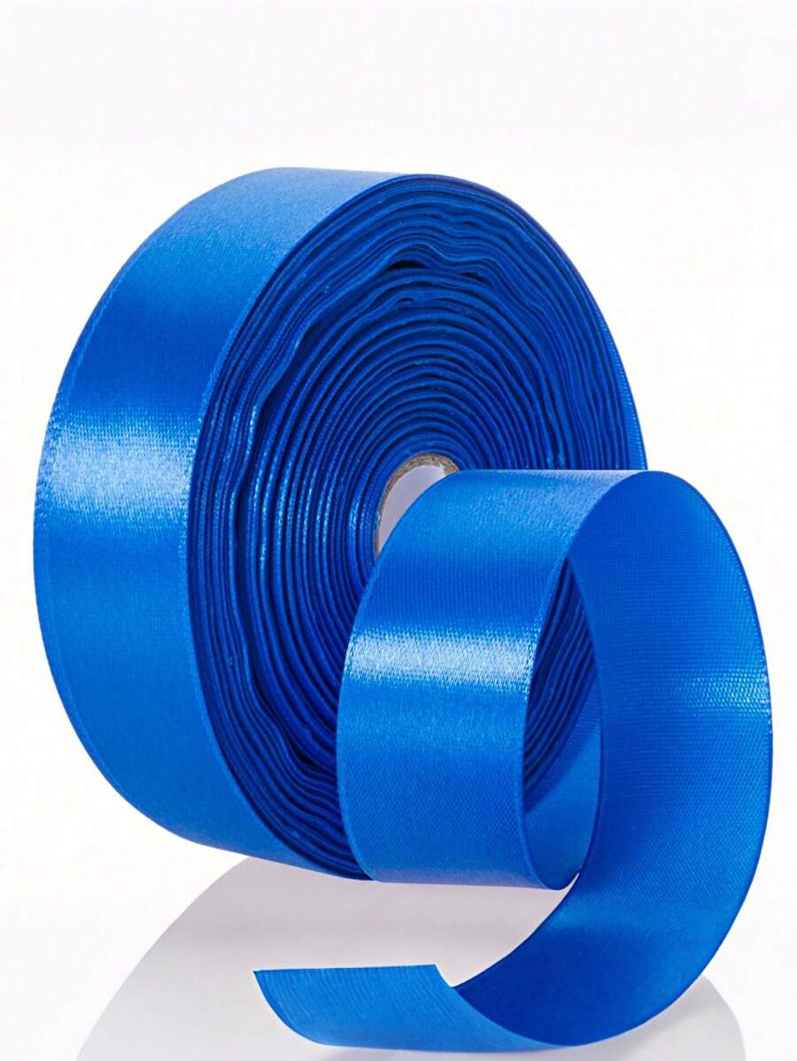 SHEIN 1pc Satin Ribbon(22 Meters/Roll),Double Faced Satin Ribbon For DIY Rose Decor, Gift Wrapping - Wedding Party Bow Ribbon For Table Chair Decoration, Flower Door, Gift Box, Cake Decor, Apparel Accessories, Weaving ,Creates Elegant Festive Atmosphere,Bow Ribbon(0.6/1/1.5/2/2.5/4/5 Cm Width) - Royal Blue - View 1