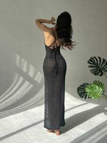 Aloruh Vestito senza maniche da donna per vacanze estive, in tinta unita