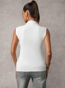 MaterniChic 优雅纯色立领聚拢修身孕妇背心，夏季