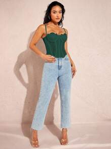 Silquee Ladies' Slim Fit Lace Contrast Mesh Camisole Top,Fall/Autumn