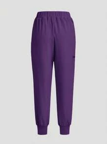 TaskEZ 纯色手术服上衣和裤子手术服套装 - 紫色 - 查看 5