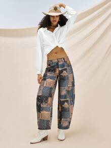 Easelle Hose mit nostalgischer Retro-O-förmiger Beinform