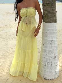 Sunnyshic Women Two Pieces Outfits For Daily Wear - Yellow - View 5