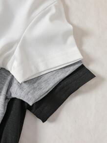 3pcs/Set Baby Girl Spring&Summer Casual Style Bowknot-Shape Embroidery Short Sleeves Three Colors Top