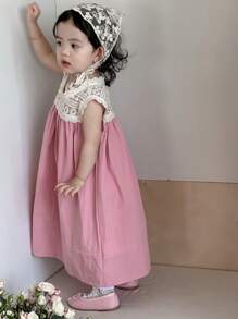 Dazy Kids Toddler Girls' Round Neck Lace Casual Nature-Inspired Sleeveless Dress - Pink - View 8