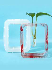 Cetakan Silikon DIY untuk Desain Wadah Hidroponik, Cetakan Silikon Berbentuk Geometris Putih Sederhana untuk DIY - Putih - View 11