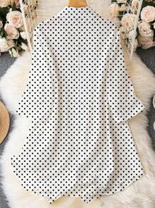 EMERY ROSE Plus Size Polka Dot Dress, Fashionable For Summer - Multicolor - View 2