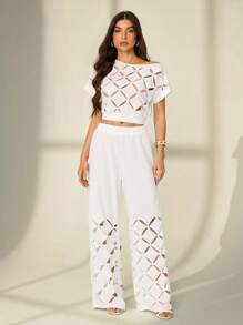 SHEIN Tall Conjuntos de dos piezas para mujer para uso diario - Blanco - Ver 3