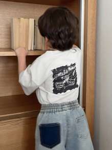 Hapijoa Kids Fall Clothes, Toddler Boys T-Shirt - White - View 6