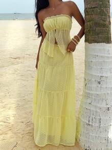 Sunnyshic Women Two Pieces Outfits For Daily Wear - Yellow - View 4