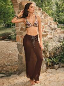 Anewsta Women's Summer Beach Digital Print Sexy Bikini Set With Cover-Up And Wrap Skirt - Multicolor - View 3