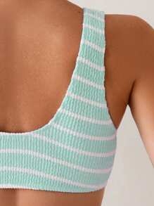 Swim Vcay Conjunto de bikini a rayas para vacaciones en la playa