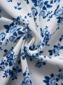 EMERY ROSE Chaqueta con cremallera con estampado floral pequeño casual, para primavera/otoño