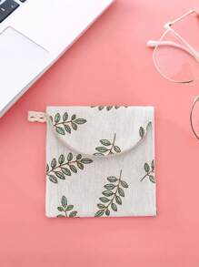 1 件无纺布卫生巾收纳袋，现代叶子图案卫生棉条收纳袋，适用于卫生巾旅行收纳袋、化妆包、化妆包、度假收纳袋、大容量化妆品收纳盒、化妆盒，可容纳口红、刷子、护肤品、手机、硬币、小物品，适用于家庭、礼物、度假和节日万圣节圣诞节多功能用途，波西米亚风 - 多色 - 查看 4