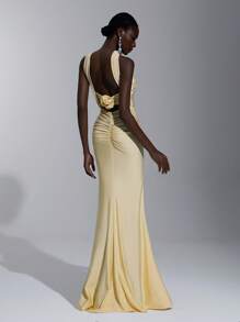 SHEIN Belle Elegant, Romantic, Sexy, Minimalist Style Sleeveless Backless Knit Bodycon Tube Top Dress, Suitable For Fashion, Internet Celebrity, Holidays, Vacations, Birthday Parties, Weddings, Bridesmaid Dress