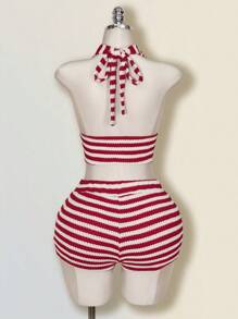 SHEIN ICON 2 buc/Set Set de pantaloni scurți și pantaloni scurți cu dantelă