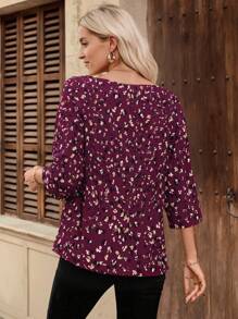 EMERY ROSE Women's Long Sleeve Shirt, Fashionable For Summer - Hot Pink - View 2