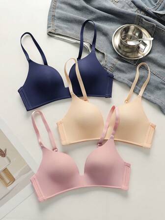 Snug Zone 3件素色無鋼圈內衣套裝