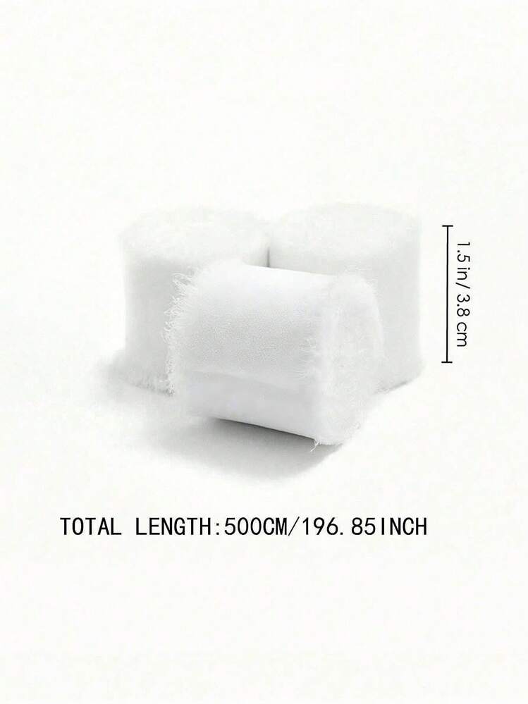 SHEIN 1 قطعة/ 3 قطع ، شريط شيفون أبيض مصنوع حرفيًا ، ذو جودة عالية ، مناسب لدعوات الزفاف ، باقات العروس ، تغليف الهدايا ، حرف DIY ، ديكور المناسبات ، ديكور المنزل ، ديكور المكاتب ، ديكور حفلات المناسبات ، ديكور عيد الأم والتخرج وعيد الميلاد - أبيض - مشاهدة 4