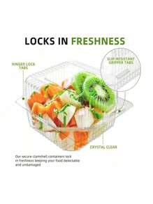 SHEIN 一次性透明塑料甜点盒带盖，烘焙糕点和食品包装容器 - 無色 - 查看 6