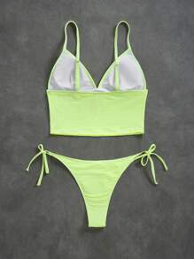 Swim Mod 女士条纹休闲吊带分体泳衣套装，夏季度假