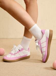 CUCCOO EASI 女士粉色刺绣蝴蝶结休闲运动鞋 - 粉色 - 查看 6