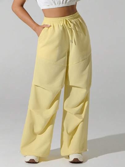 Hanevo Women's Casual Flowing Loose Fit Dopamine Pants, Summer Fall Cloth For Women