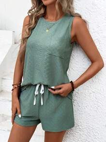 SHEIN LUNE 女士日常两件套服装