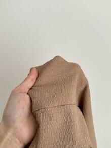 LMoss Kids 女宝宝可爱夏季蝴蝶结镂空杏色盖袖连衣裙 - 杏色 - 查看 10