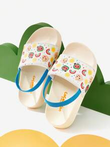 CoComelon X SHEIN Cute Boys And Girls Cartoon Watermelon Pattern Baby Gardening Shoes, Light And Comfortable, EVA Material, Suitable For Beach, Outdoor, Indoor - Multicolor - View 2