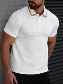 Manfinity CasualCool Men's Colorblock Short Sleeve Casual Commuter Polo Shirt