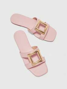 CUCCOO BIZCHIC Women's Fashion Pink Flat Sandals, Simple & Practical Multipurpose - Baby Pink - View 8