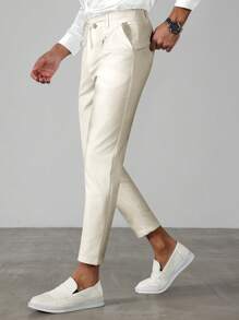 Manfinity Bizformal Quần tây công sở nam phong cách giản dị, INS kết hợp với quần tây tiết kiệm chi phí. Sản phẩm này có thiết kế thắt lưng, phù hợp để đi làm, tiệc tùng và mặc hàng ngày. Sản phẩm cũng là món quà lý tưởng cho bạn trai hoặc chồng. Quần tây công sở nam màu trơn có dây rút eo, quần âu nam quần âu nam quần âu nam - Màu be - Xem 7