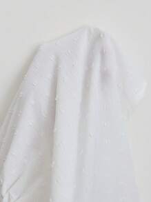 Elamini 浪漫假期圆点雪纺抽绳珍珠装饰吊带背心 - 白色 - 查看 4