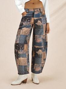 Easelle Hose mit nostalgischer Retro-O-förmiger Beinform