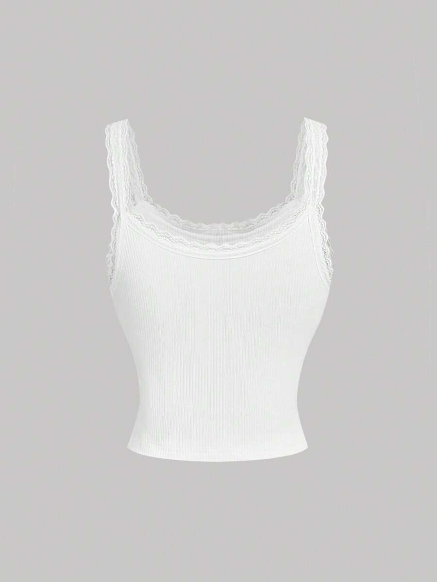 SHEIN MOD Camiseta de tirantes blanca con lazo y flor 3D, de moda para verano y primavera, pantalones cortos gráficos, ropa occidental para mujer, estilo bohemio, para brunch y té - Blanco - Ver 1