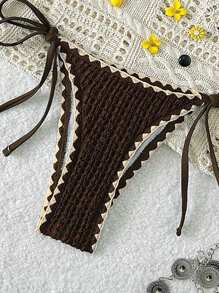 Swim Vcay Bộ bikini đi biển ngày lễ mùa xuân mới cho nữ - Cà phê nâu - Xem 4