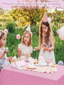 1 件，54x108 英寸，高品质一次性塑料桌布，装饰性矩形一次性桌布，塑料白色桌布，活动婚礼，室内和室外，派对装饰，适用于万圣节派对、活动和婚礼，室内和室外，圣诞派对用品 - 彩色 - 查看 9